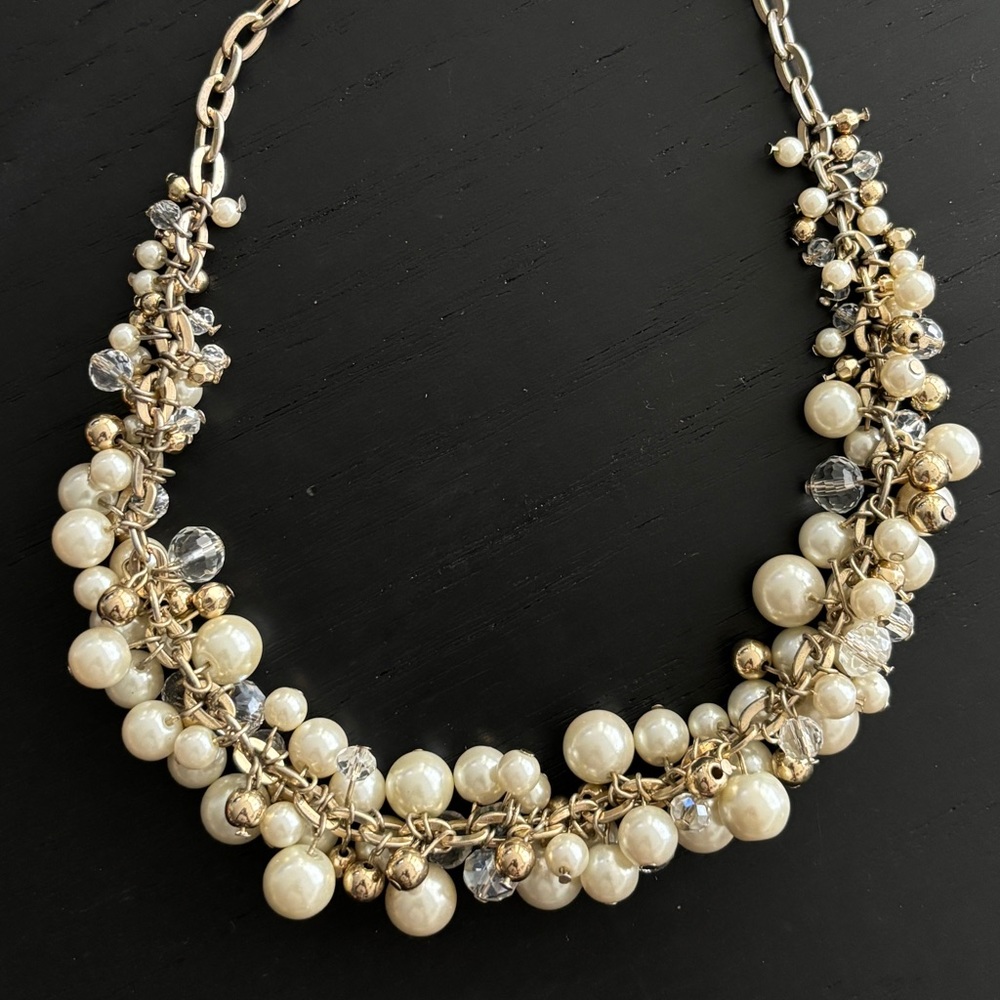 The Limited Pearl and Crystal Chunky Statement Necklace